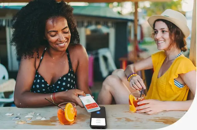 Mobile payment at an outdoor hospitality venue